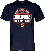 Blue 84 Adult NCAA 2024 Men's Basketball Big 10 Conference Champions Illinois Illini Navy Locker Room T-Shirt