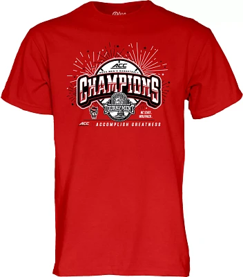 Blue 84 Adult NCAA 2024 Men's Basketball ACC Conference Champions NC State Wolfpack Red Locker Room T-Shirt