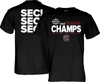 Blue 84 Adult NCAA 2024 Women's Basketball Conference Champions South Carolina Gamecocks Black Locker Room T-Shirt