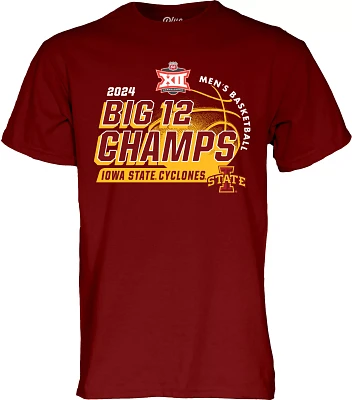Blue 84 Adult NCAA 2024 Men's Basketball Big 12 Conference Champions Iowa State Cyclones Cardinal Locker Room T-Shirt