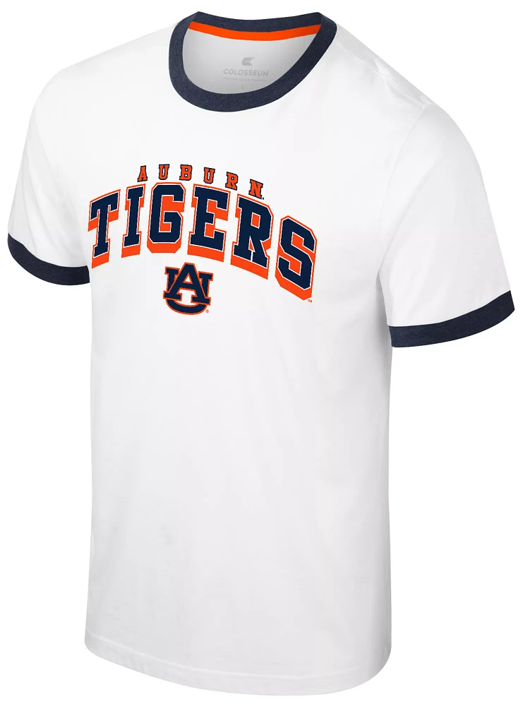 Colosseum Men's Auburn Tigers White Wyatt Ringer T-Shirt