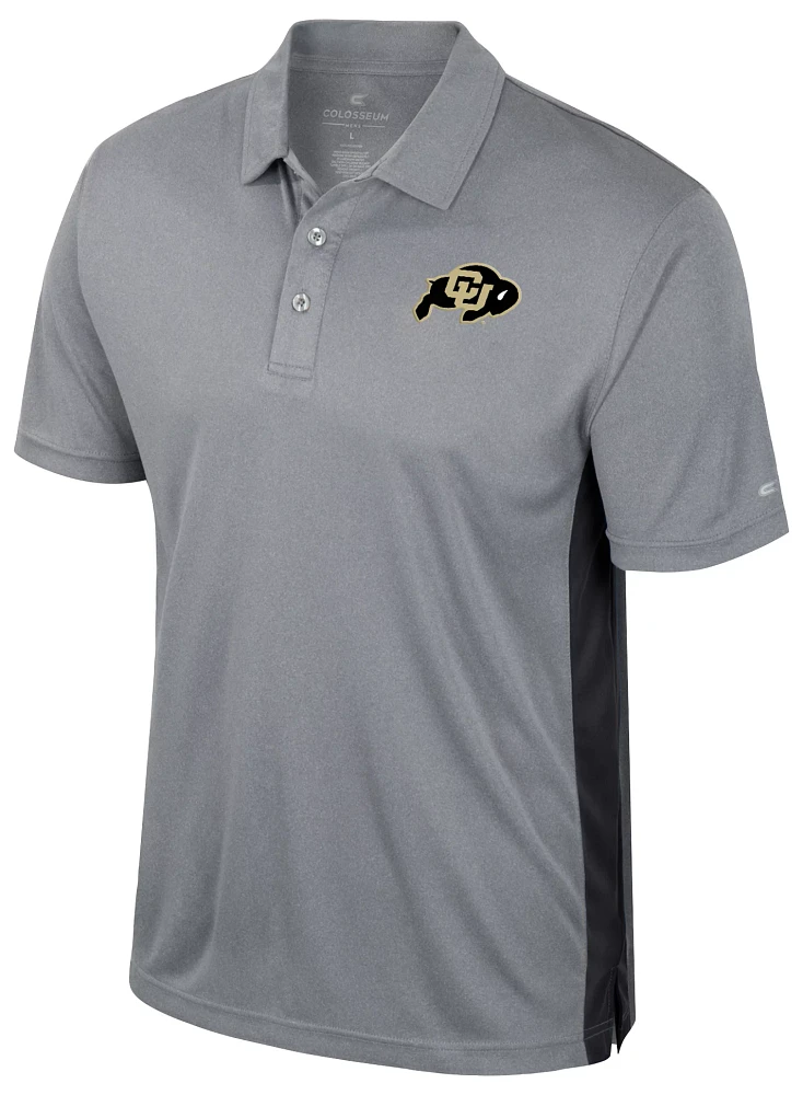 Colosseum Men's Colorado Buffaloes Heather Grey Set Polo