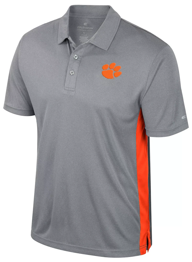 Colosseum Men's Clemson Tigers Heather Grey Set Polo