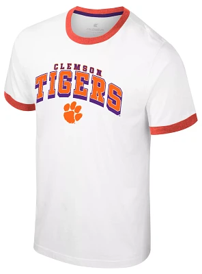 Colosseum Men's Clemson Tigers White Wyatt Ringer T-Shirt