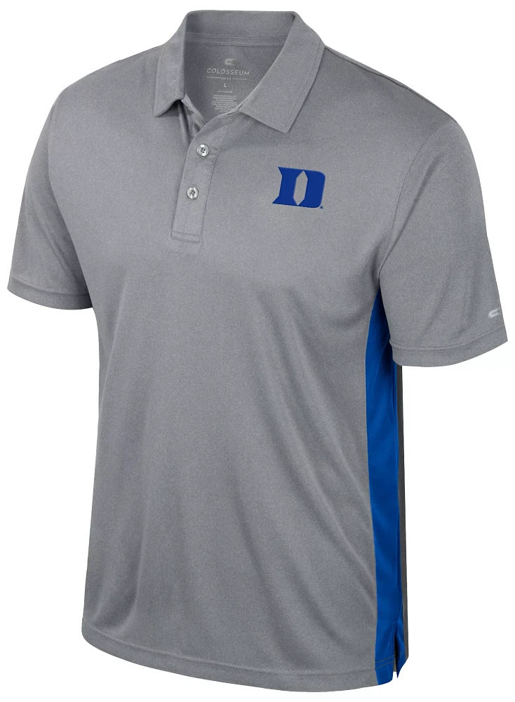 Colosseum Men's Duke Blue Devils Heather Grey Set Polo