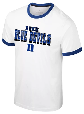 Colosseum Men's Duke Blue Devils White Wyatt Ringer T-Shirt