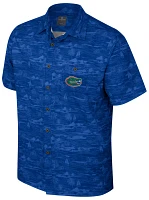 Colosseum Men's Florida Gators Blue Ozark Camp Button Down Shirt