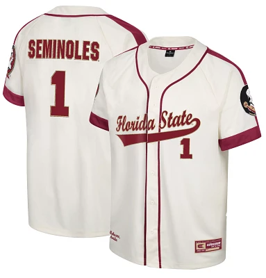 Colosseum Men's Florida State Seminoles Cream Ruth Replica Baseball Jersey