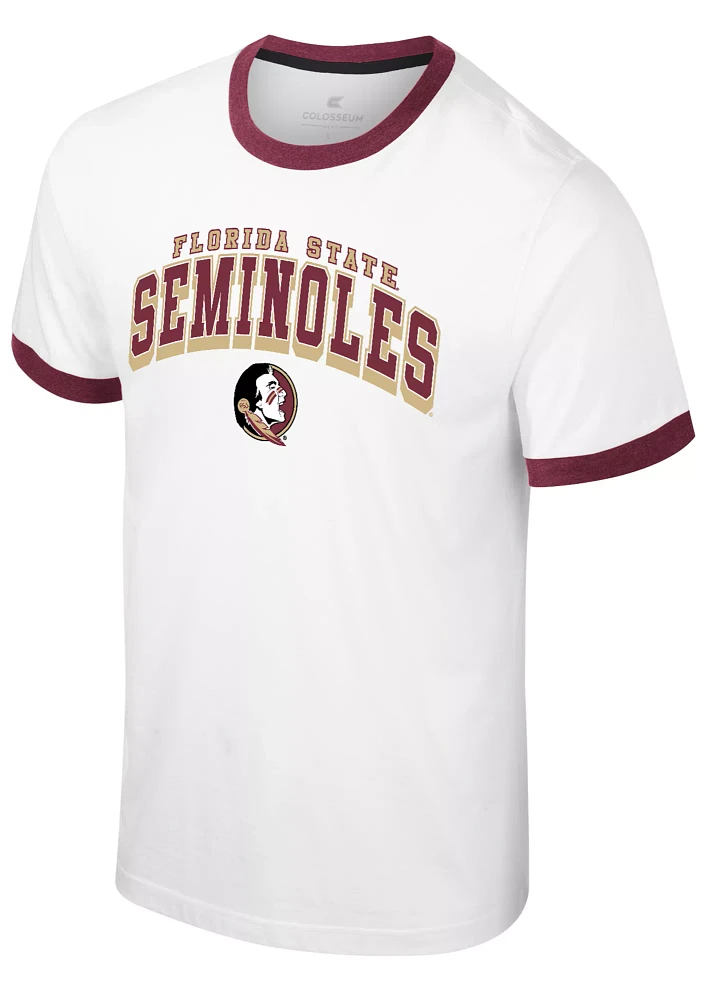 Colosseum Men's Florida State Seminoles White Wyatt Ringer T-Shirt