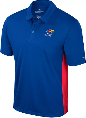 Colosseum Men's Kansas Jayhawks Blue Set Polo