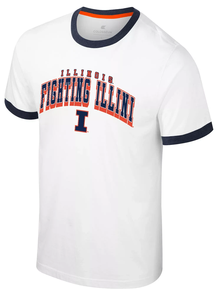 Colosseum Men's Illinois Fighting Illini White Wyatt Ringer T-Shirt