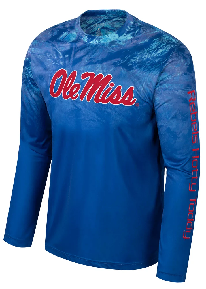 Colosseum Men's Ole Miss Rebels Ocean Blue Realtree Erie Performance Long Sleeve T-Shirt