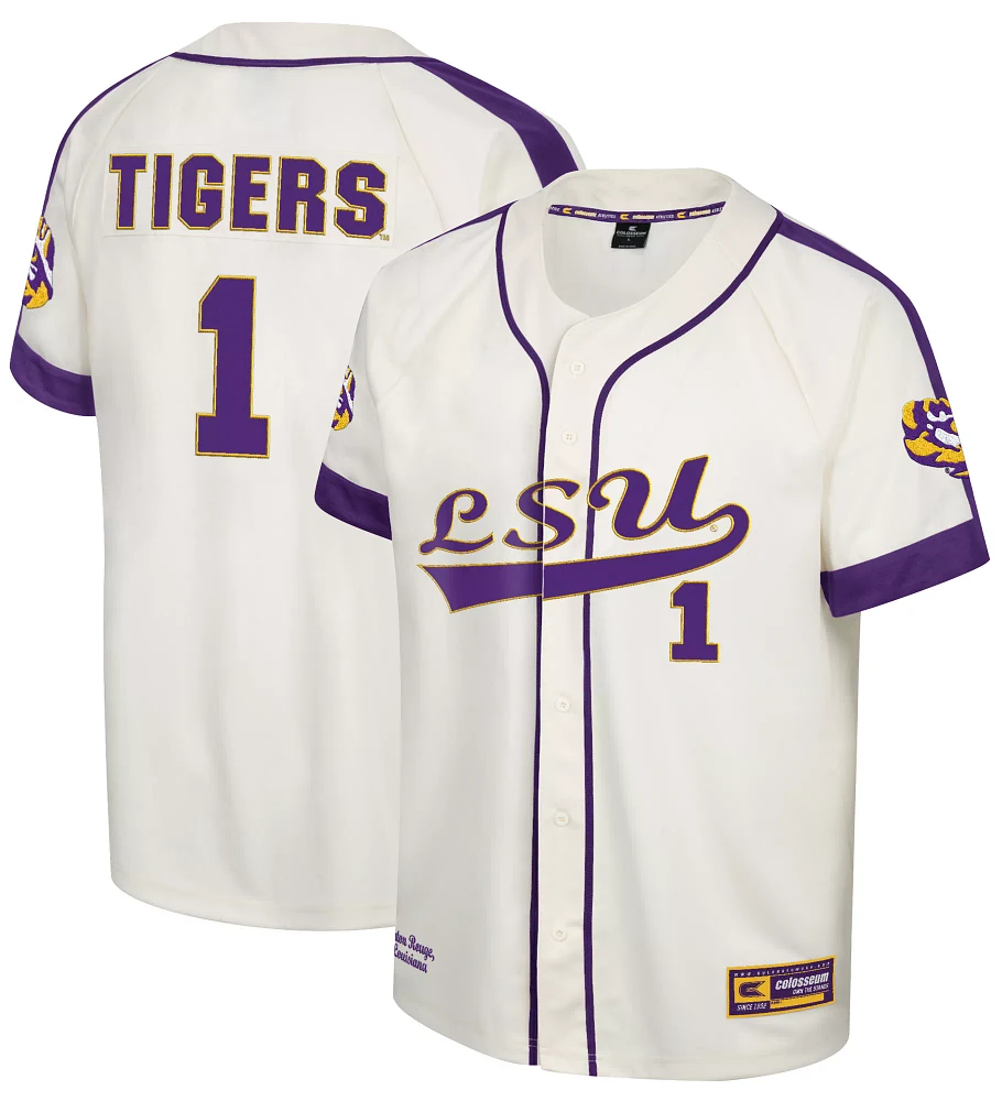 Colosseum Men's LSU Tigers Cream Ruth Replica Baseball Jersey