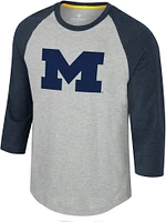 Colosseum Men's Michigan Wolverines Heather Grey Jonah Raglan T-Shirt