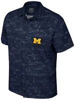 Colosseum Men's Michigan Wolverines Blue Ozark Camp Button Down Shirt