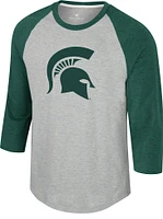 Colosseum Men's Michigan State Spartans Heather Grey Jonah Raglan T-Shirt