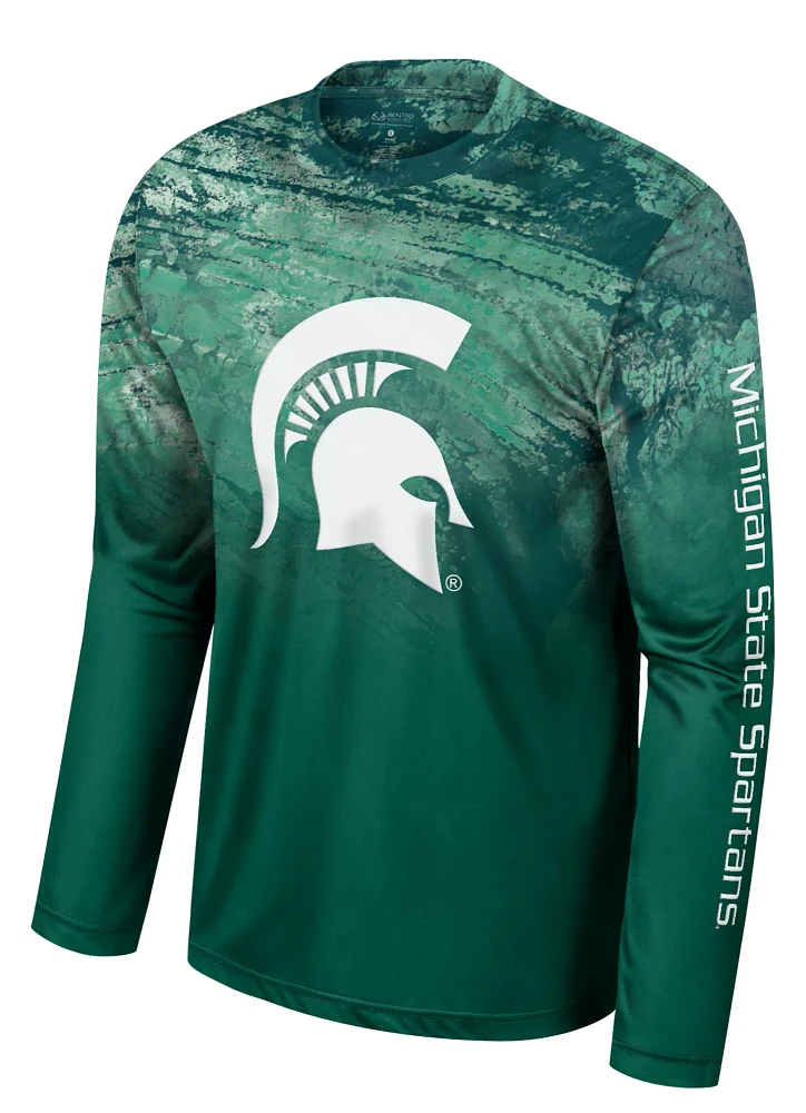 Colosseum Men's Michigan State Spartans Sea Foam Realtree Erie Performance Long Sleeve T-Shirt