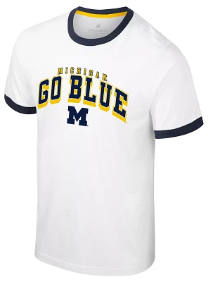 Colosseum Men's Michigan Wolverines White Wyatt Ringer T-Shirt