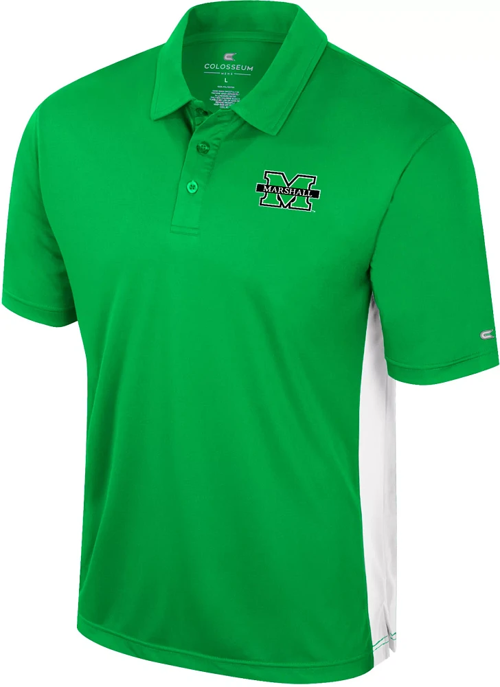 Colosseum Men's Marshall Thundering Herd Kelly Green Set Polo