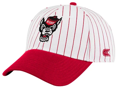 Colosseum Men's NC State Wolfpack Red Pin Stripe Adjustable Baseball Hat