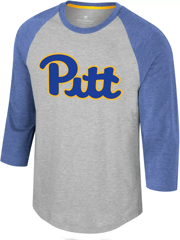 Colosseum Men's Pitt Panthers Heather Grey Jonah Raglan T-Shirt