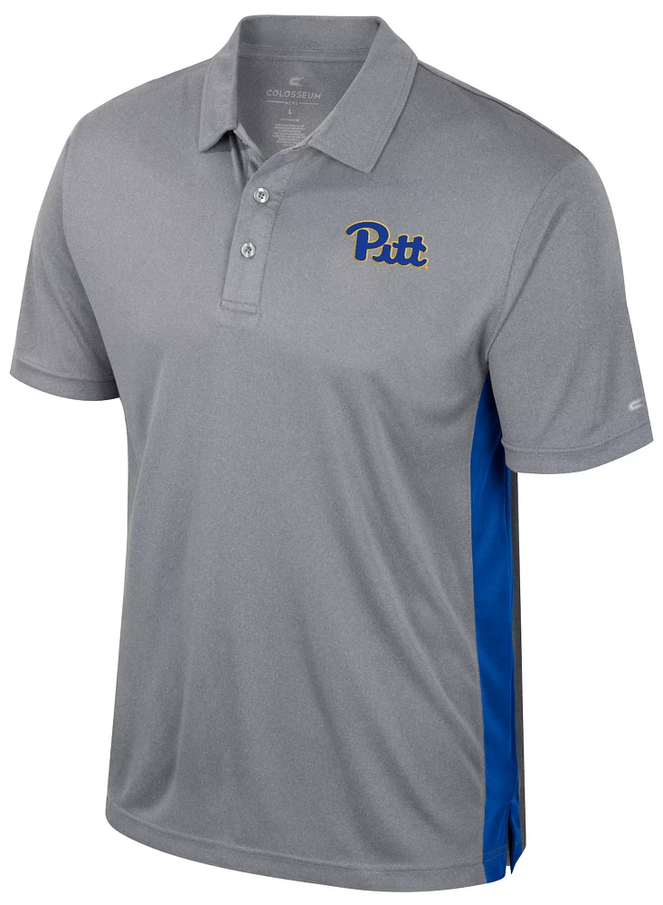 Colosseum Men's Pitt Panthers Heather Grey Set Polo