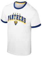 Colosseum Men's Pitt Panthers White Wyatt Ringer T-Shirt