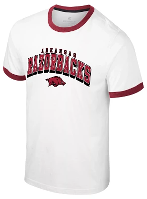 Colosseum Men's Arkansas Razorbacks White Wyatt Ringer T-Shirt