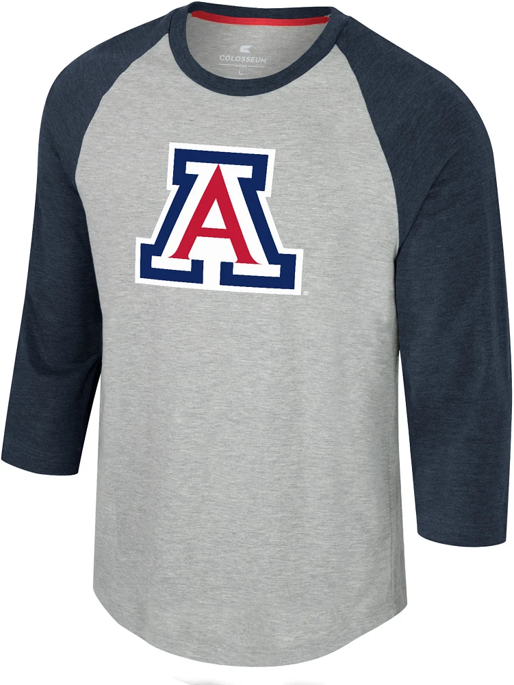 Colosseum Men's Arizona Wildcats Heather Grey Jonah Raglan T-Shirt