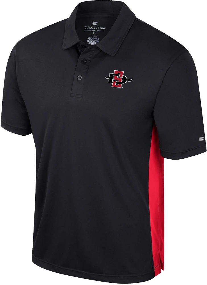 Colosseum Men's San Diego State Aztecs Black Set Polo