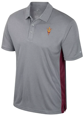 Colosseum Men's Arizona State Sun Devils Heather Grey Set Polo