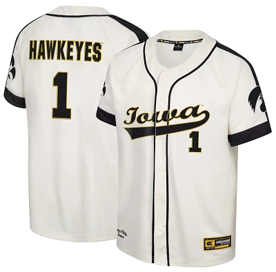 Colosseum Men's Iowa Hawkeyes Cream Ruth Replica Baseball Jersey