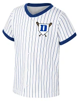 Colosseum Toddler Duke Blue Devils White Dusty Baseball Snap Up T-Shirt