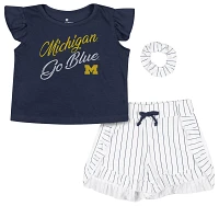 Colosseum Toddler Michigan Wolverines Navy Harrington Tee and Shorts Set