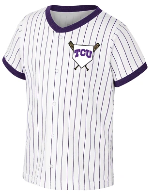 Colosseum Toddler TCU Horned Frogs White Dusty Baseball Snap Up T-Shirt