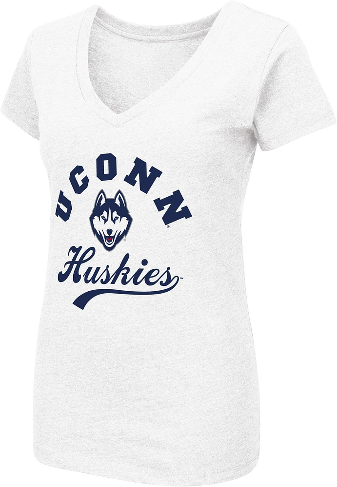 Colosseum Women's Connecticut Huskies White Playbook T-Shirt