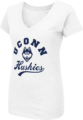 Colosseum Women's Connecticut Huskies White Playbook T-Shirt