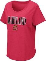 Colosseum Women's Maryland Terrapins Red T-Shirt