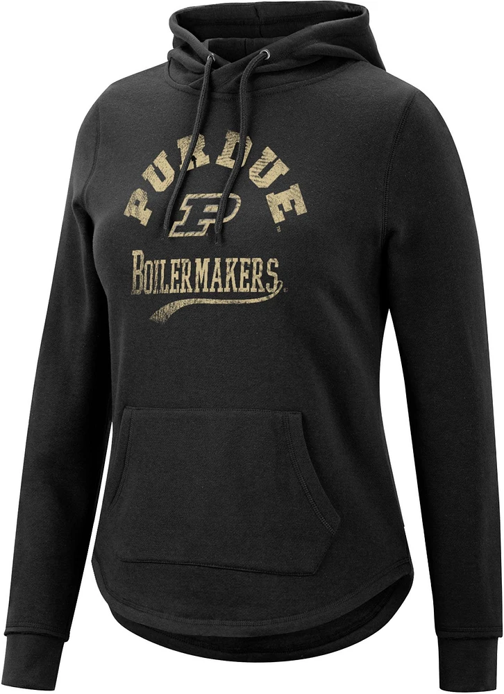 Colosseum Women's Purdue Boilermakers Black Crossover Pullover Hoodie