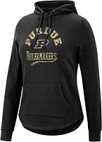 Colosseum Women's Purdue Boilermakers Black Crossover Pullover Hoodie