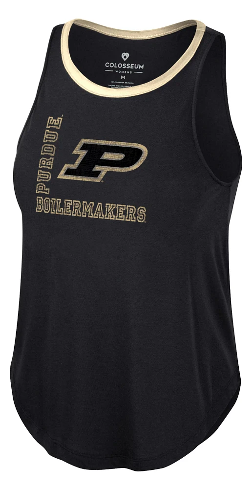 Colosseum Women's Purdue Boilermakers Black Whistle Down Swing Tank Top