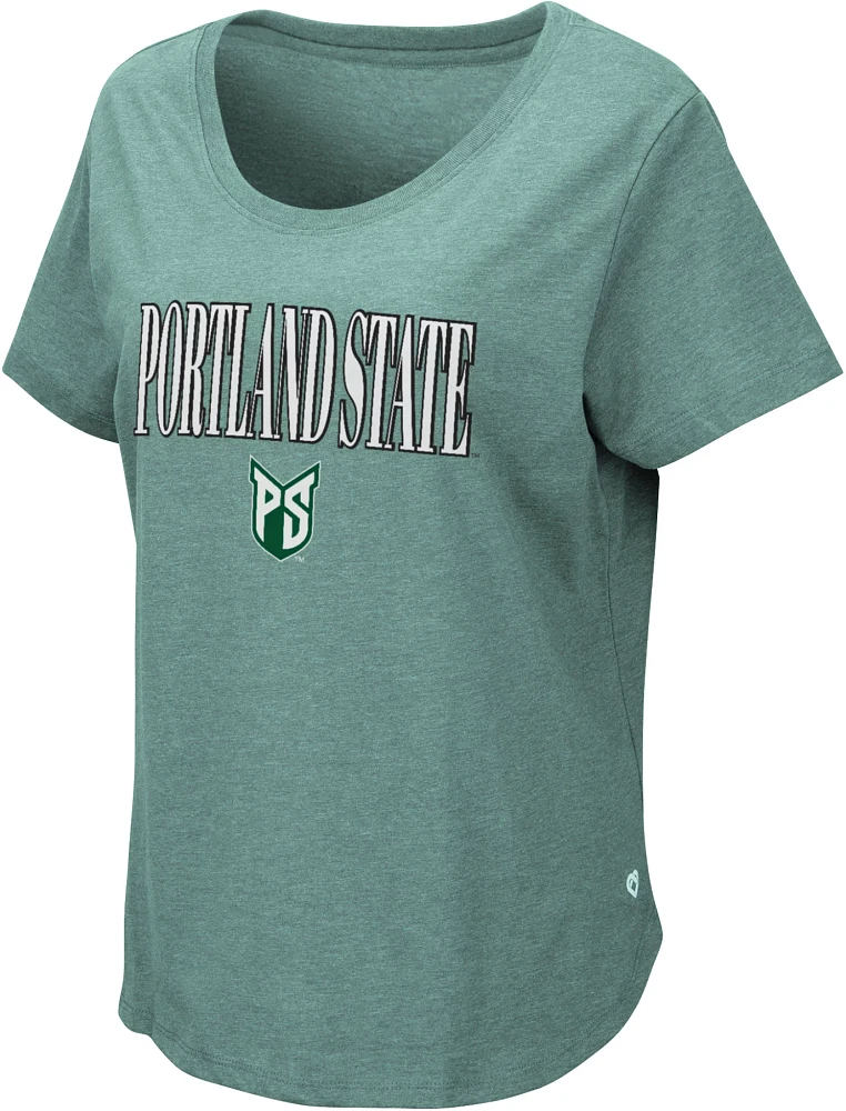 Colosseum Women's Portland State Vikings Green T-Shirt