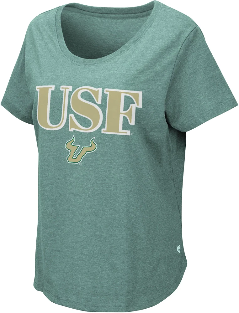 Colosseum Women's South Florida Bulls Green T-Shirt