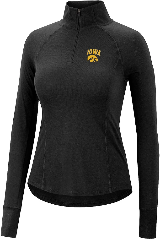 Colosseum Women's Iowa Hawkeyes Black Quinn 1/4 Zip Pullover