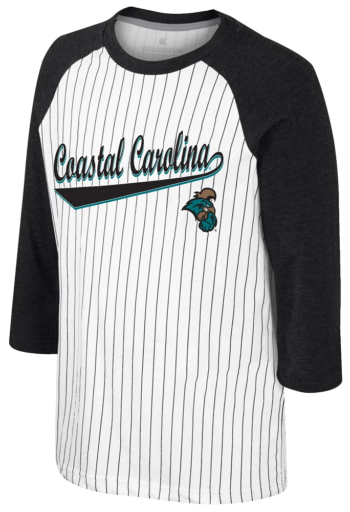 Colosseum Youth Coastal Carolina Chanticleers White Raglan Long Sleeve T-Shirt