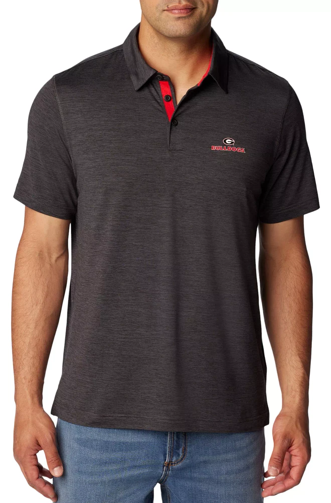 Columbia Men's Georgia Bulldogs Black Tech Trail Performance Polo