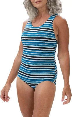 Dolfin Women's Aquashape Print One Piece Conservative Lap Swim Suit