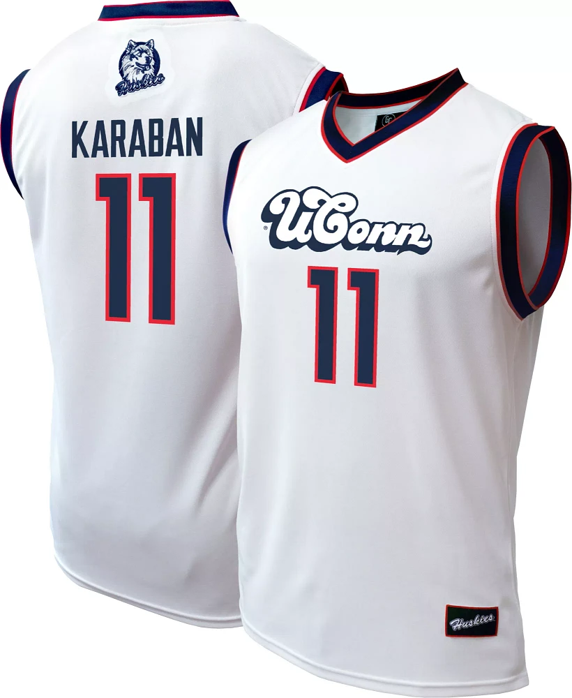 Genuine Collective Men's Connecticut Huskies Alex Karaban #11 White Replica Basketball Jersey