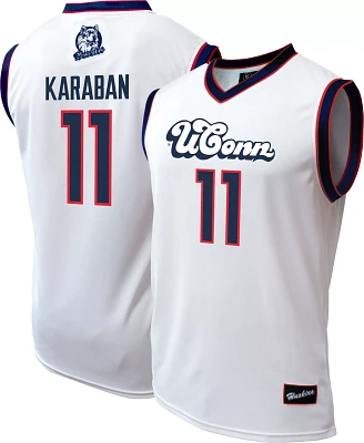Genuine Collective Men's Connecticut Huskies Alex Karaban #11 White Replica Basketball Jersey