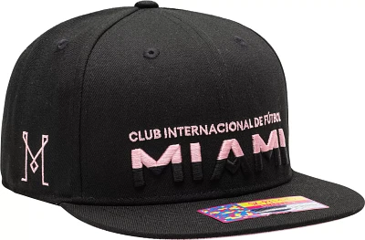Fan Ink Adult Inter Miami CF Loyalty Black Snapback Adjustable Hat